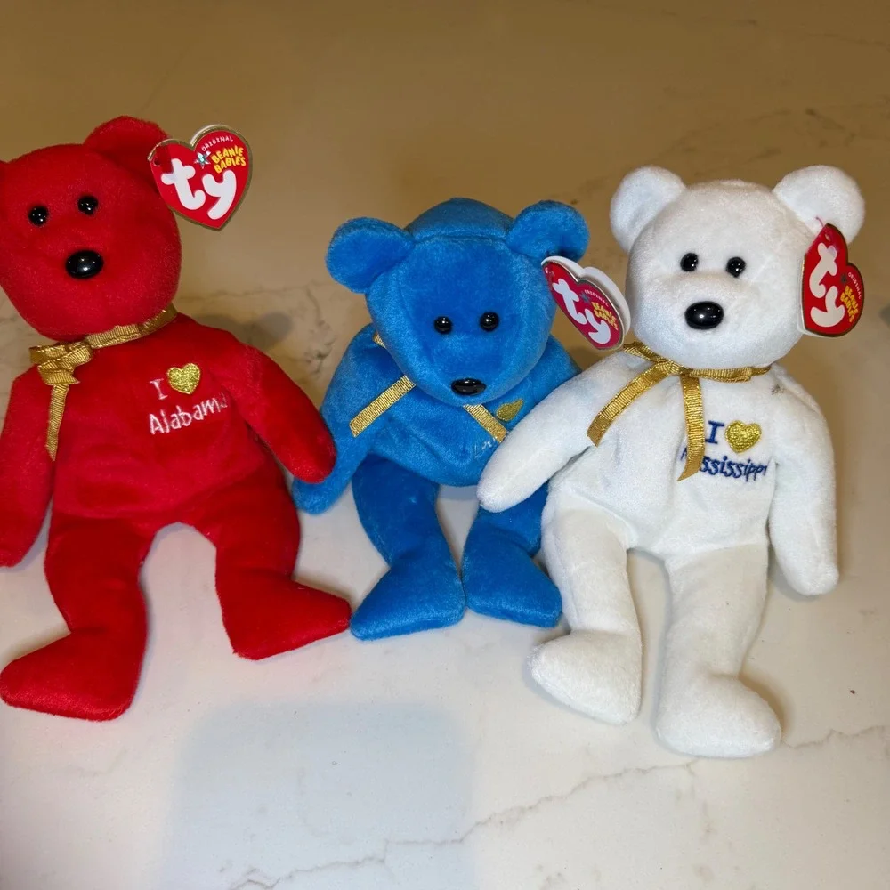 Ty‎ Beanie Babies Hurricane Katrina Relief Bears Louisiana Mississippi set of 3